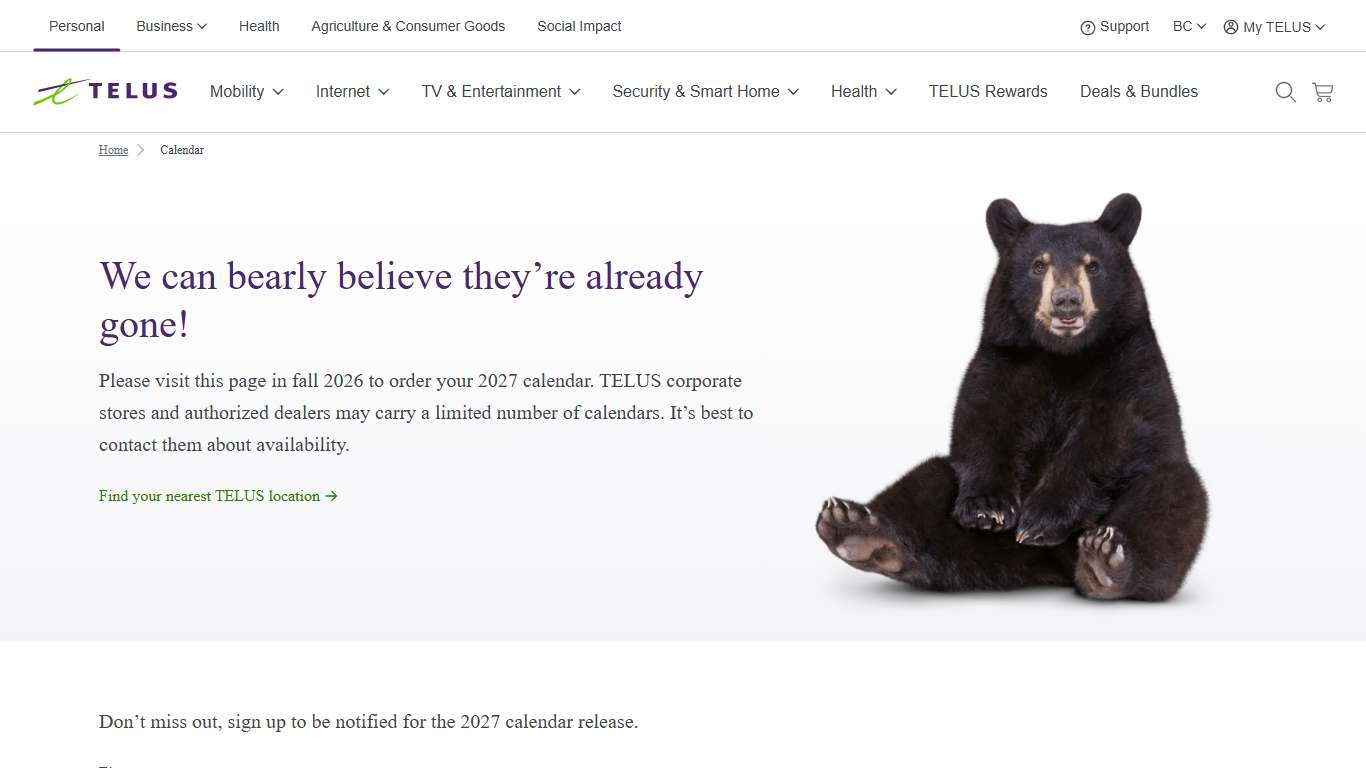 2026 TELUS Calendar | TELUS